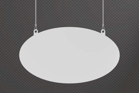 Ellipse dangler hanging from ceiling realistic mockupのイラスト素材