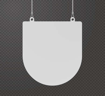 Pennant dangler hanging from ceiling realistic mockupのイラスト素材