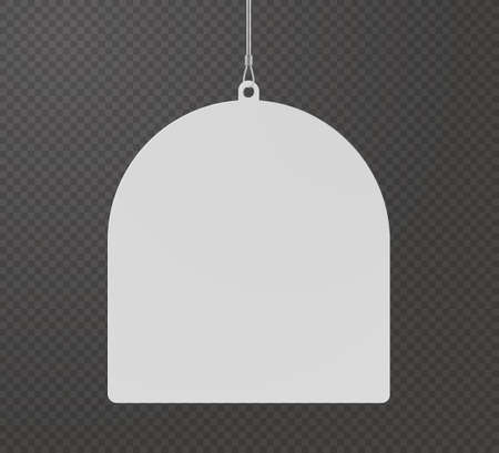 Semi rounded pennant dangler hanging from ceiling realistic mockupのイラスト素材