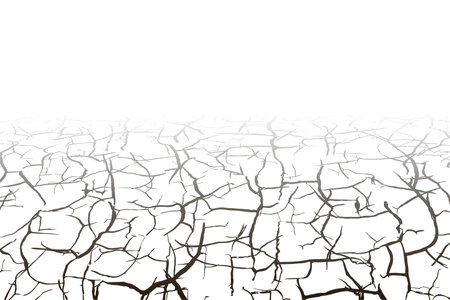 Dry white soil with black cracks wasteland landscapeのイラスト素材