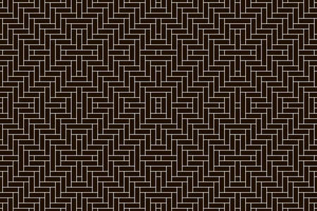 Rattan lattice basket seamless black and white patternのイラスト素材