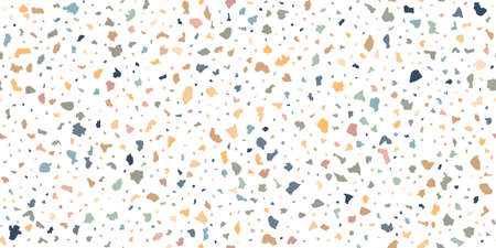 Terrazzo seamless pattern composed of pieces of granite, quartz, glass and stoneのイラスト素材