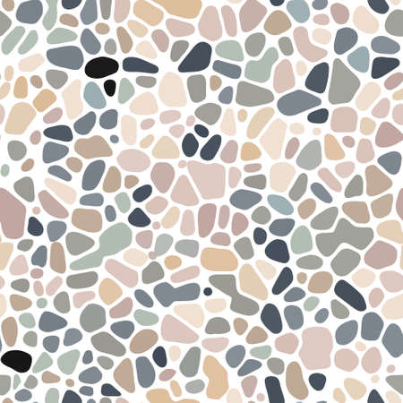 Seamless wall pattern of bright round sea pebblesのイラスト素材