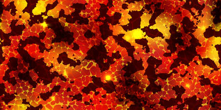 Seamless texture of lava with cracked ground pattern. Hot magma surface top view. Broken crust with...