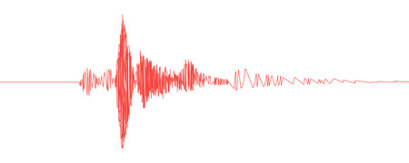 Seismogram of seismic activity or lie detector red record