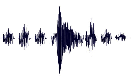 Black seismogram of seismic activity or lie detector recordのイラスト素材