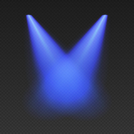 Two blue cone lights from top with darkened edges.のイラスト素材