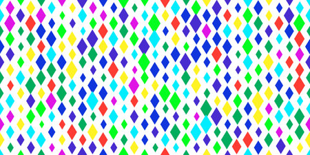 Harlequin bright multicolor uneven seamless pattern. Argyle classic fabric designのイラスト素材