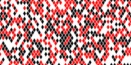 Harlequin seamless pattern in black and red colorsのイラスト素材
