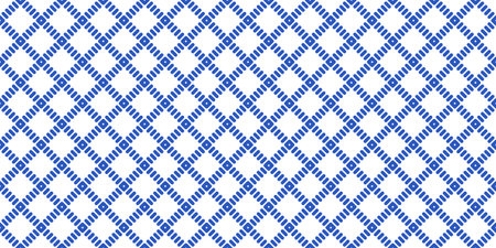 Windowpane plaid blue and white seamless pattern with diagonal linesのイラスト素材