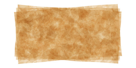 Three sheets of greaseproof brown paper with grunge textureのイラスト素材