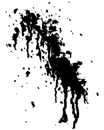 Black drip silhouette isolated on white backgroundのイラスト素材