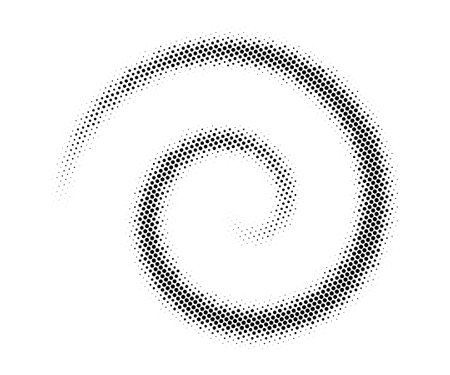 Spiral curl with gradient blur and halftone textureのイラスト素材