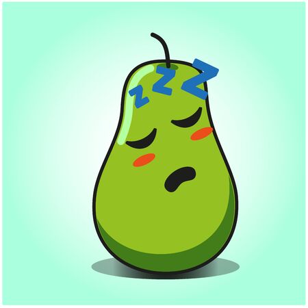 Cute pear cartoon mascot character vector designのイラスト素材