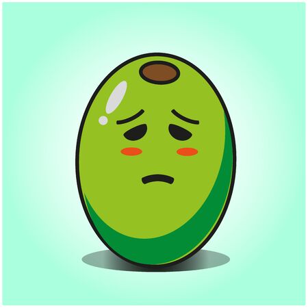 Cute olive cartoon mascot character vector designのイラスト素材