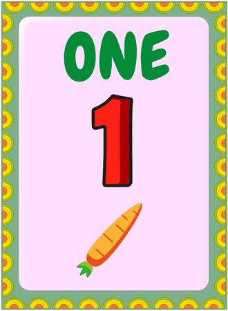 Preschool toddler math with mexican chili and carrot designのイラスト素材