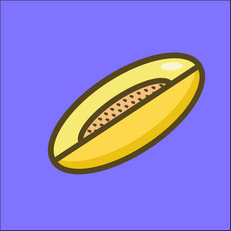 illustration with melon iconのイラスト素材