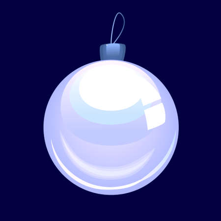 White glass Christmas ballのイラスト素材