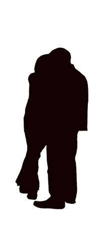 Loving lad and girl are kissed.のイラスト素材