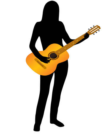 The Silhouette of the musician on white background. The Vector.のイラスト素材