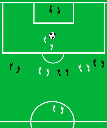 The Soccer field, on green background. The Vector.のイラスト素材