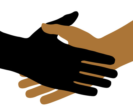 On white background, the handshake.のイラスト素材