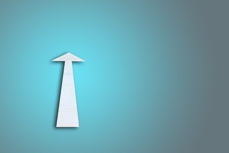 Single arrow on blue gradient