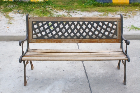 Wooden bench on floor                   の写真素材