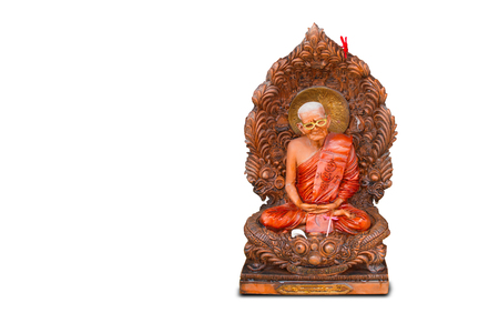 Thai monk sit under seven heads nagaの写真素材