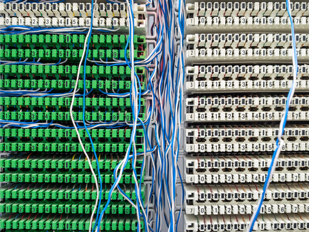 telephone switchboard panel and wires