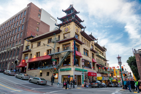 SAN FRANCISCO, USA - MAY 4, 2014: Chinatown district in San Franciscoのeditorial素材