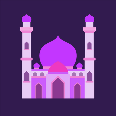 vector illustration islamic mosque with isolated flat style and pastel color, can use for ramadan kareem and eid mubarak topicのイラスト素材
