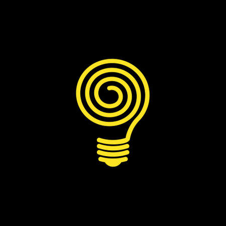 Spiral light bulb line vector logo template art eco energy power electricity idea conceptのイラスト素材