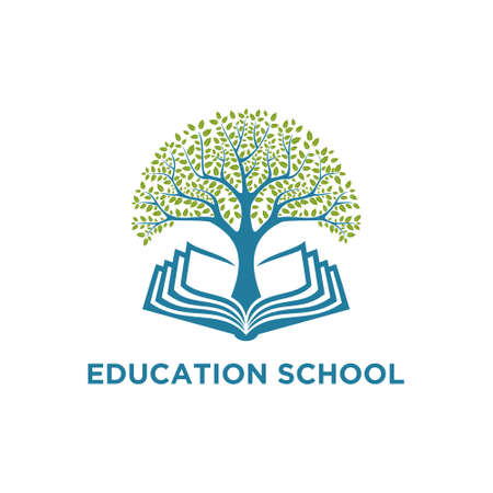 Vector abstract tree in the book design template for education, learning and schoolsのイラスト素材