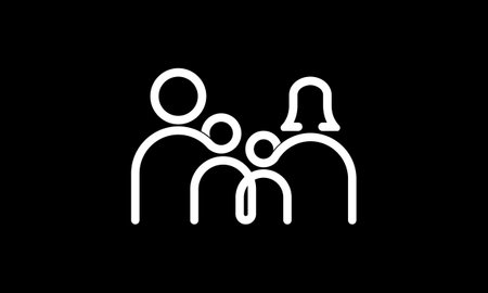 Family, parents and son, father mother and two sons, linear icons.のイラスト素材