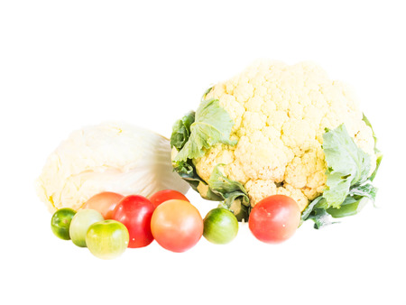 Vegetables  Mix of fresh ripe vegetables arranged  on white の写真素材