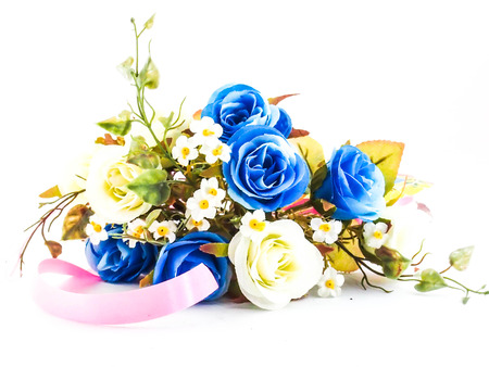 blue flowers isolated on a white background の写真素材