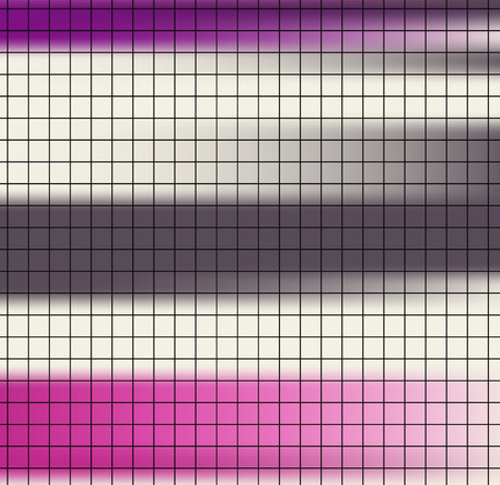Black square paper on colorful striped pink brown background. Striped quick note sheet design art.のイラスト素材