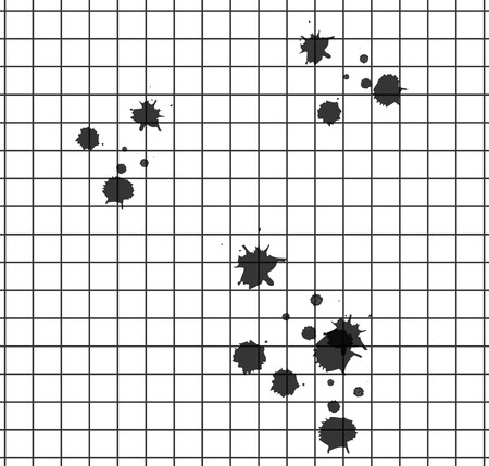School paper sheet with some black blots vector illustration.のイラスト素材
