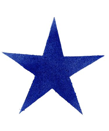 Beautiful blue star decoration artwork. Symbol, object, subject isolated background. Copy space, copy paste sign. Independens day, defenders day.の写真素材