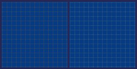 Classic blue square grid paper dotted line surface closeup for business, office, school printing and copy space design. Note grid template set.のイラスト素材