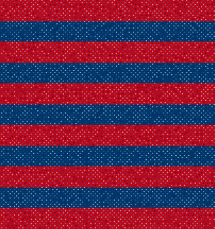 Red blue horizontal stripes glitter sequins poster illustration. Celebration Independence day of USA festive background. Patriotic decoration banner america holiday style. Cover, surface celebration party event backdrop.の写真素材