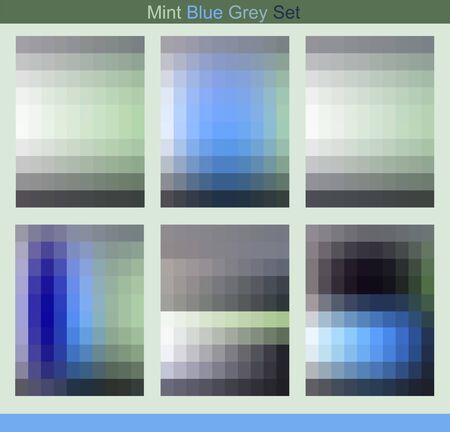 Luxury mint blue gray color palette set design vector illustration. Soft gradient color trends guide scheme. Business and technology industry ideas color design. Color samples for interior collectionのイラスト素材