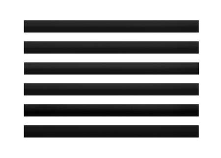 Textured dark buttons for web illustration set. Brush pen stroke stripes, graphic design. Empty space message buttons for web. Black rectangle shape stripes banners for design, interface element.の写真素材