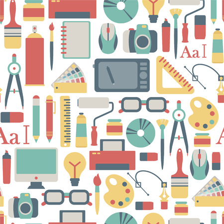 seamless pattern with graphic design iconsのイラスト素材