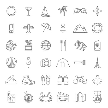 Set of minimalistic traffic icons illustration.のイラスト素材