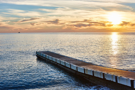 Wonderful sunset at the Sochi of Black sea.の写真素材