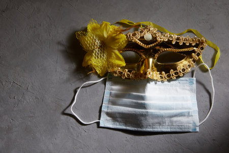 lanning for the next year. Medical mask next to the planner.の写真素材