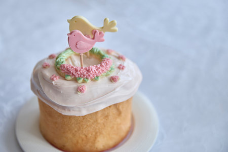 Resplendent, springtime happiness overflows from this beautifully baked Kulchichi Easter cake,...