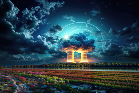 The image captures a moment of transition between day and night.の素材